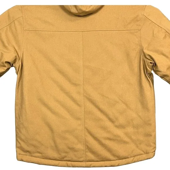 Wolverine Mens Grayson Insulated Work Jacket L Tan-Brown Canvas Full Zip Hooded Vests